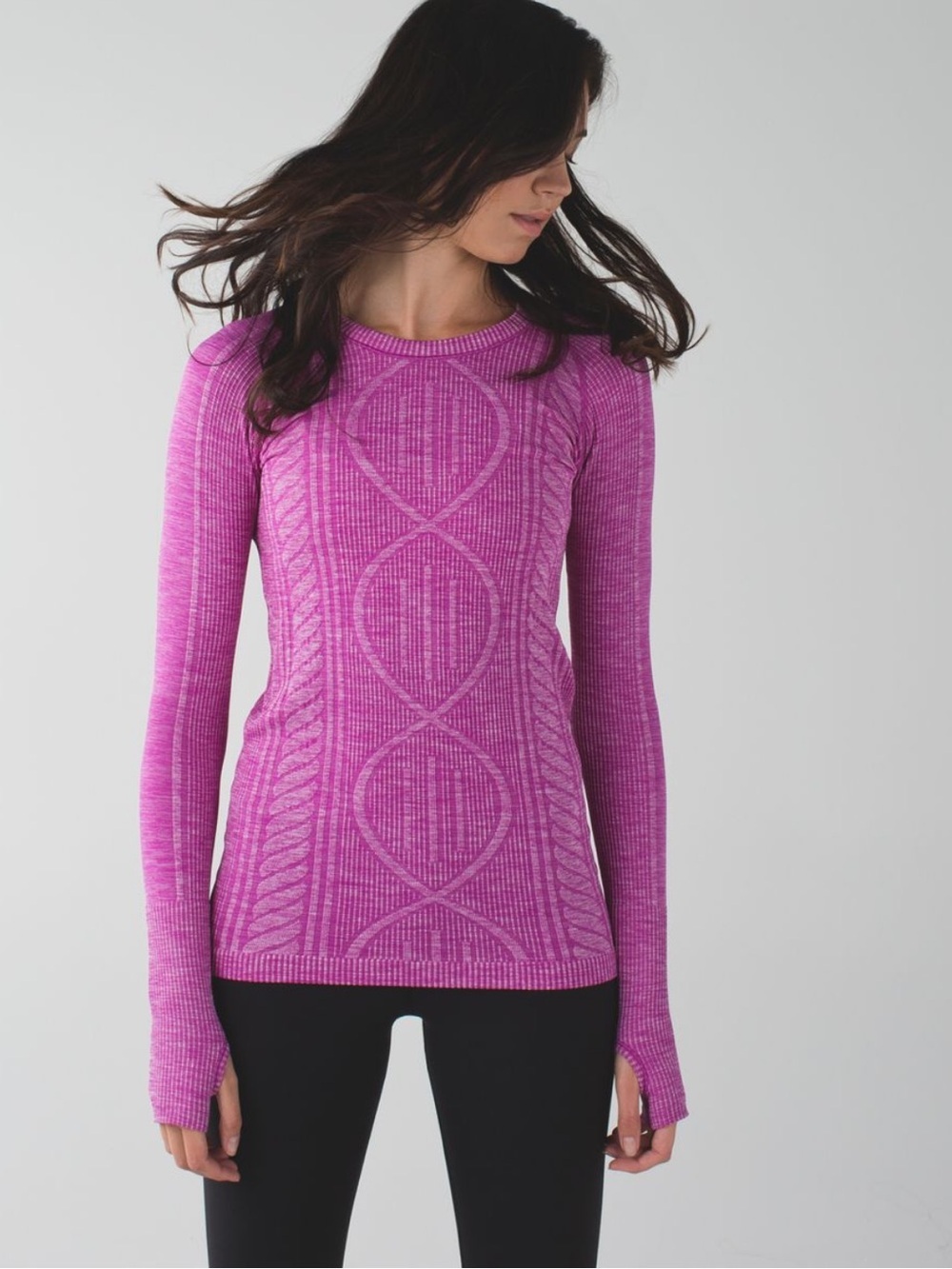 Lululemon Rest Less Pullover Medium Heathered Ultra Violet Running Seamless 1024